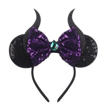 Imagem de Bandana Black Devil Horns Mouse Ears para mulheres e meninas - MADO