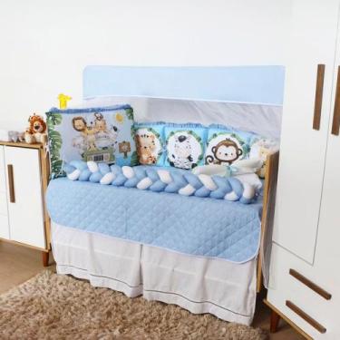 Imagem de Kit Berço Sublimado Americano c/ Trança Almofadas Bebê Menina Menino 1