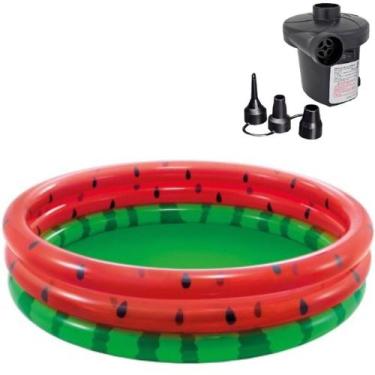 Imagem de Piscina inflável intex infantil 581l melancia bomba elétrica, 220V