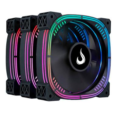 Imagem de Kit 3 Fans Gamer Rise Mode Aura Pro Black ARGB 5v 120mm