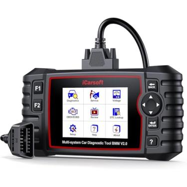 Imagem de iCarsoft Scanner 2025 BMM V2.0 OBD2 para BMW/Mini/Rolls-Royce, leitor de código de ferramenta de diagnóstico de sistema completo com 9 resets-Oil/SAS/EPB/BMS/ETC/DPF/BLD/INJ/TPMS, teste de bateria