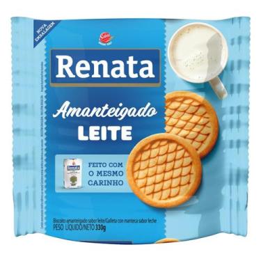 Imagem de Kit c/ 6 Biscoito Amanteigado Leite Renata 330g