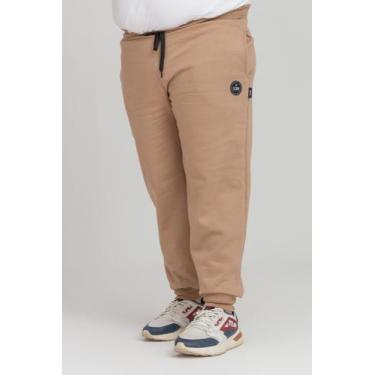 Imagem de Calça De Moletom Masculina Casual Plus Size G1 G2 G3 Flero, Marrom cla