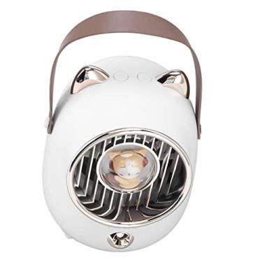 Imagem de KIMISS Ventilador de Ar Condicionado Portátil Multifuncional Com Spray de Umidificação de 350 Ml, Refrigerador de Ar Recarregável USB Com Luz Ambiente LED para Noites de Verão