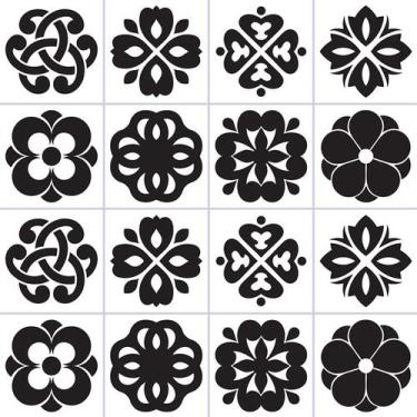 Imagem de Adesivo de Azulejo - Ladrilho Hidráulico - 15cm x 15cm - 16un - 366Azm