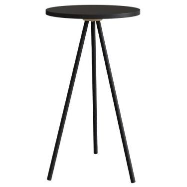 Imagem de Mesa Lateral Para Sala De Estar 49X35 cm 27944 Artesano, Preto