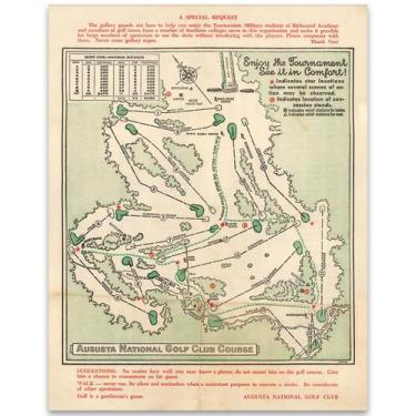 Imagem de Pôster de arte de parede Lone Star Art Vintage Masters Golf 1954