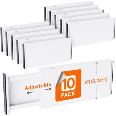 Imagem de Divisórias de gaveta Lifewit Plastic 6 cm de altura 34-56 cm brancas x