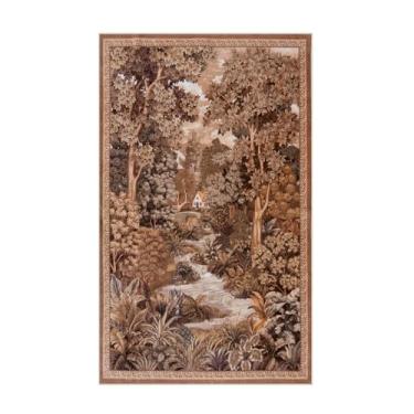 Imagem de LIVEBOX Tapete de área lavável 7,5 x 12,7 cm, marrom, antiderrapante, pequeno, vintage, fazenda, selva, meninos, para quarto, sala de estar, tapete caprichoso para cozinha interna e banheiro (marrom