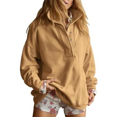 Imagem de Moletom Gacaky para mulheres de tamanho grande, casual, 100% algodão