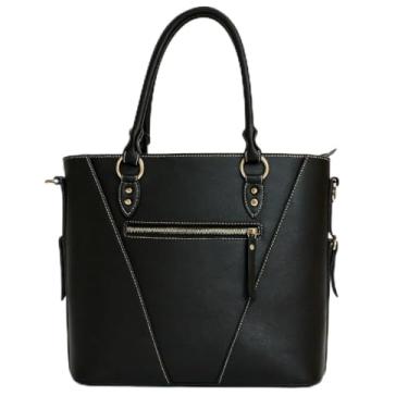 Imagem de Bolsa Feminina Premium em Couro – Grande, Elegante e Perfeita para Todas as Ocasiões Versátil para Trabalho ou Passeio (Preto)