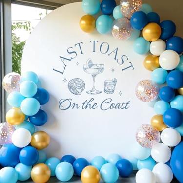 Imagem de Last Toast On The Coast Sign Decal - Last Toast On The Coast Bachelorette Wall Stickers for Balloon Arch Backdrop, Beach Bachelorette Party Bridal Shower Wedding Decorations