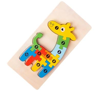 Imagem de Generic Brinquedo Quebra-Cabeça 3D Combinando, Quebra-Cabeça 3D Combinando de Madeira para Festa (Girafa)