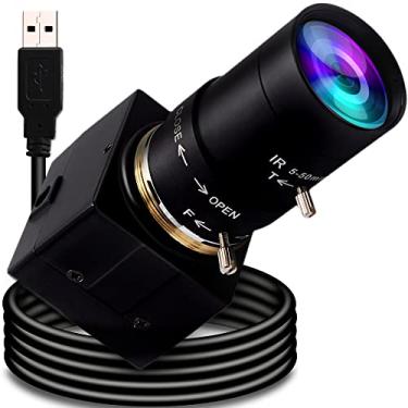 Imagem de IEights Câmera USB de 8 MP 4K 5-50 mm com zoom manual para computador, zoom óptico de 10x, 1920 x 1080 a 30 fps, plug & Play, compatível com UVC