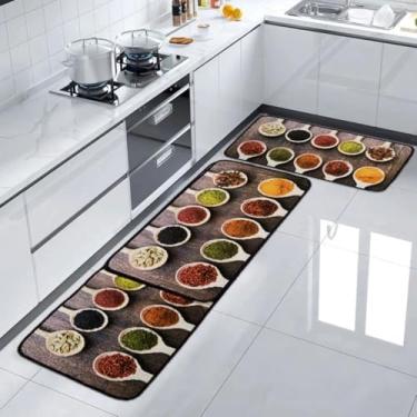 Imagem de Jogo Passadeira E Tapetes De Cozinha 3 Peças Kitchen Antiderrapante (Estampa 01)