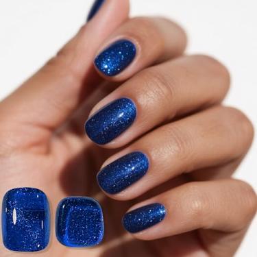 Imagem de AHAMIOU Esmalte de gel de 10 ml, glitter, holográfico, alto brilho, esmalte de gel de imersão UV/LED, fácil de aplicar, não tóxico, arte de unhas, salão de manicure, faça você mesmo em casa, para