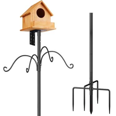 Imagem de Rrlihjgu Poste Para Casa de Pássaros | Kit Suporte Ajustável Para Casa de Pássaros 193 Cm,Suporte Bebedouro Beija Flor Proteção Contra Esquilos Jardim Plantas Flores Estação Meteorológica