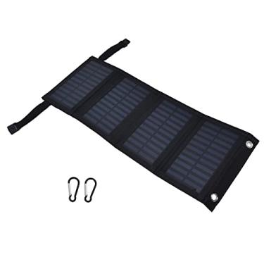 Imagem de Painel solar, carregador de bateria solar, painel solar port¨¢til, mantenedor de bateria solar, 20W alta taxa de convers?o solar 4 bolsa dobr¨¢vel com sa¨ªda USB carregador solar ¨¤ prova d'¨¢gua para