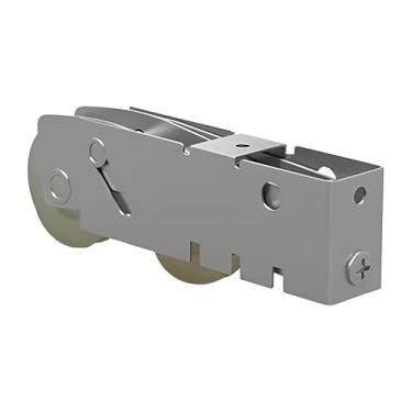 Imagem de Brixwell Rolo de porta de pátio em conjunto com rodas de nylon de 3,5 cm, acabamento cinza, 9,5 cm de comprimento, 9,5 cm de largura, 3 cm de altura, conjunto de rolo de porta deslizante, sistema de