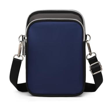 Imagem de JANKS Pequena bolsa transversal feminina mini bolsa de celular bolsa de viagem bolsa carteira bolsas ajustáveis sobre a alça de ombro, 06 Azul escuro/cinza