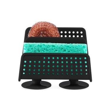 Imagem de madesmart Caddy-SINKWARE COLLECTION armazenamento multifuncional para pia, orifícios de ventilação promovem a secagem, e livre de BPA, pequeno, carbono