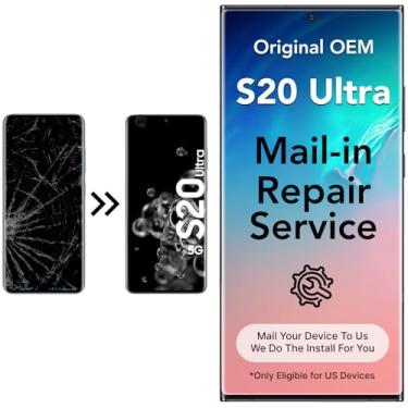 Imagem de Lenwell Serviço de reparo por correio para Samsung Galaxy S20 Ultra 5G Original OEM Pull Screen Substituição LCD Display digitalizador G988u1 G988a G988a G988w Montagem de tela sensível ao toque 6,9