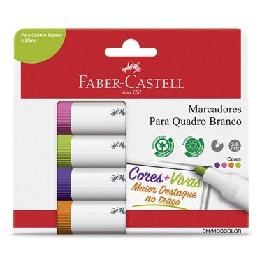Imagem de Pincel p/ quadro branco c/ 4 unid Faber-Castell