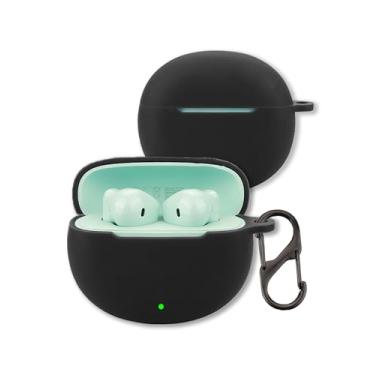 Imagem de Capa para fones de ouvido Honor X9/X8/X7/X7i, capa protetora de silicone macio FJIASTB com mosquetão, à prova de choque (preto)