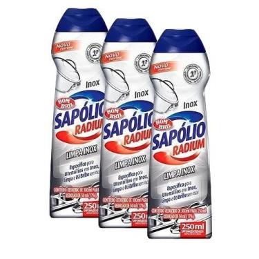 Imagem de 3 Saponáceo Cremoso Limpa Inox Sapólio Radium Squeeze 250ml