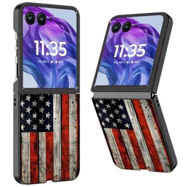 Imagem de WZCJDHMJ Capa para Motorola Razr Plus 2025/2024, fina, fina, rígida, antiarranhões, capa de telefone à prova de choque para Moto Razr 50 Ultra, bandeira vintage