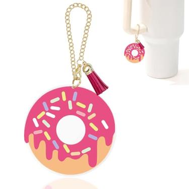 Imagem de Ldntly Acessórios para copo Stanley Donut, pingentes Stanley para lidar com garrafa de água, berloques, copo, chaveiro, donuts, presentes para mulheres, mãe, irmã, amiga, aniversário, mochila de