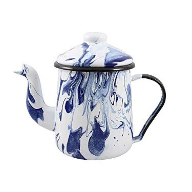 Imagem de Cafeteira Tradicional 12 Esmaltada Marmorizada Azul - 1100 ml - Ewel