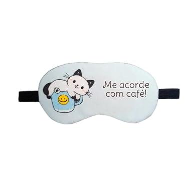 Imagem de Tapa Olhos Gatinho azul caneca Gato Máscara de dormir Me Acorde com café