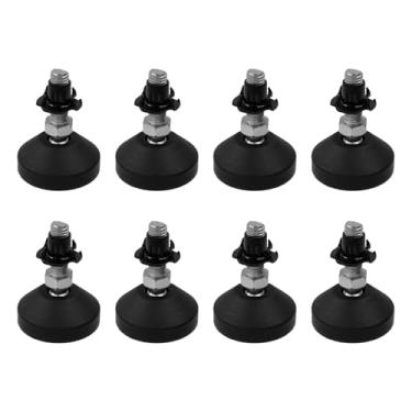 Imagem de Antrader Pés niveladores de rosca M10 com porca em T, niveladores de móveis giratórios ajustáveis, pés de borracha reforçada antiderrapante para mesa, sofá, armário, bancada de trabalho (D50 x M10 x
