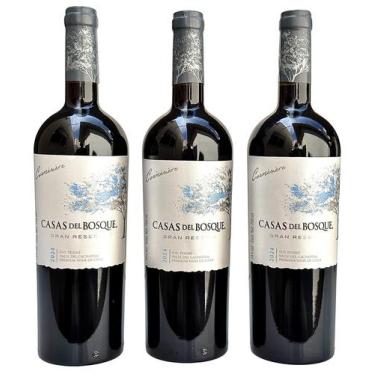 Imagem de Vinho Casas Del Bosque Gran Reserva Carmenere  Kit Com 3 Garrafas  Ofe