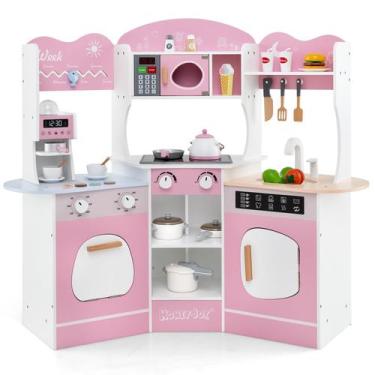 Imagem de Cafeteira Play Kitchen HONEY JOY Corner com luzes rosa