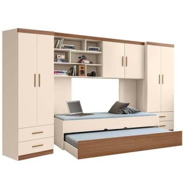 Imagem de Quarto Completo Modulado Infantil com Guarda Roupa e Bicama Solteiro -