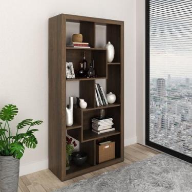 Imagem de Estante Organizadora Livros para Sala com 8 Nichos/Prateleiras MDP Rús