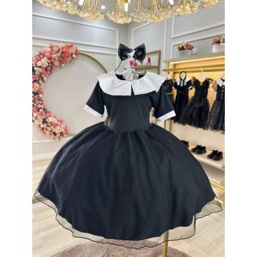 Imagem de Fantasia Infantil da Wandinha com Laço Temático para Festas - no-brand