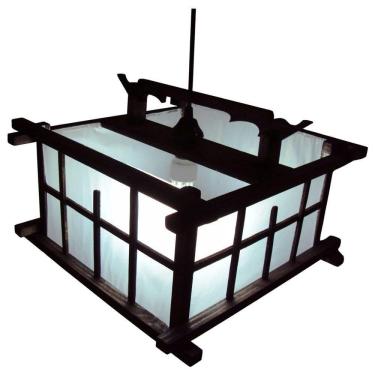 Imagem de Lustre Oriental Luminária Rustico De Madeira Artesanal Sala Quarto Restaurante Hotel Pousada