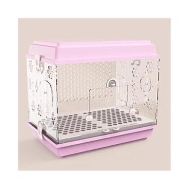 Imagem de Gaiola de pássaro gaiola de papagaio transparente de acrílico grande ornamental chassi removível fácil de limpar ninho de pássaro (roxo)