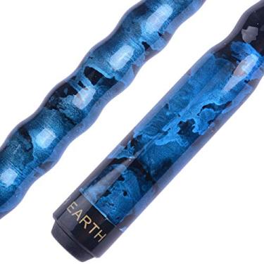 Imagem de AB Earth 2 peças 147 centímetros Pista de piscina/bastão ergonômico design madeira de madeira canadense Maple Billiard Cue, 19-21 oz, ponta de 13 mm, Blue - 18oz