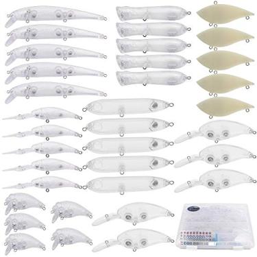 Imagem de Croch Isca de pesca em branco Crankbait sem pintura com caixa de equipamentos