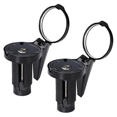 Imagem de Espelho de bicicleta, pacote com 2 espelhos retrovisores dobráveis para guidão, espelho giratório de bicicleta para bicicletas de estrada de montanha, rotação de 360 graus, 3 x 4,5 cm
