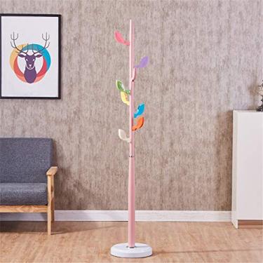 Imagem de Cabide de chão de ferro forjado simples infantil quarto sala de estar chapéu de polo único, roupas, cachecol, bolsa, guarda-chuva (cor: bege, tamanho: 170 * 30 cm) (rosa 170 * 30 cm)