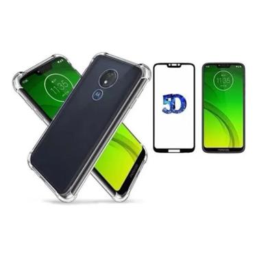 Imagem de Capinha Capa Anti Impacto Para Moto G7 Power + Pelicula Cor