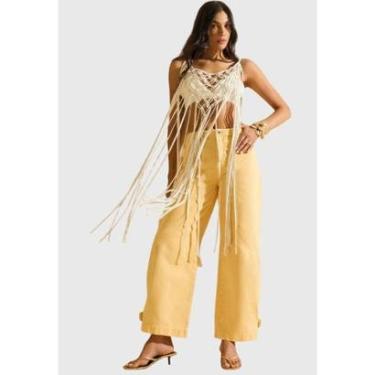 Imagem de Calça Wide Média Morena Rosa-Feminino