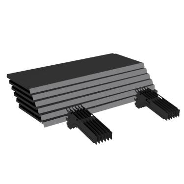 Imagem de Kit 6 Bandejas Gondola Ponta FIT 40 Preto 6X 30x78 Pe Cinza