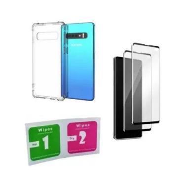 Imagem de Kit Capa Reforçada Galaxy S10 Plus + 2 Películas Silicone - UP