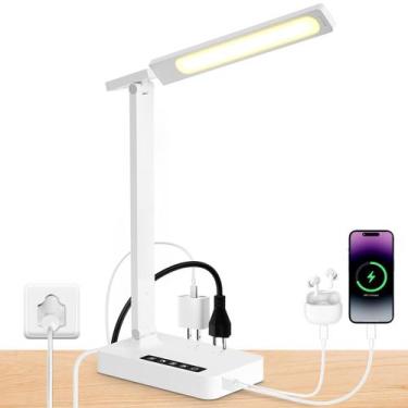 Imagem de Lâmpada de mesa LED Infiway com tomadas USB-C, USB-A e AC